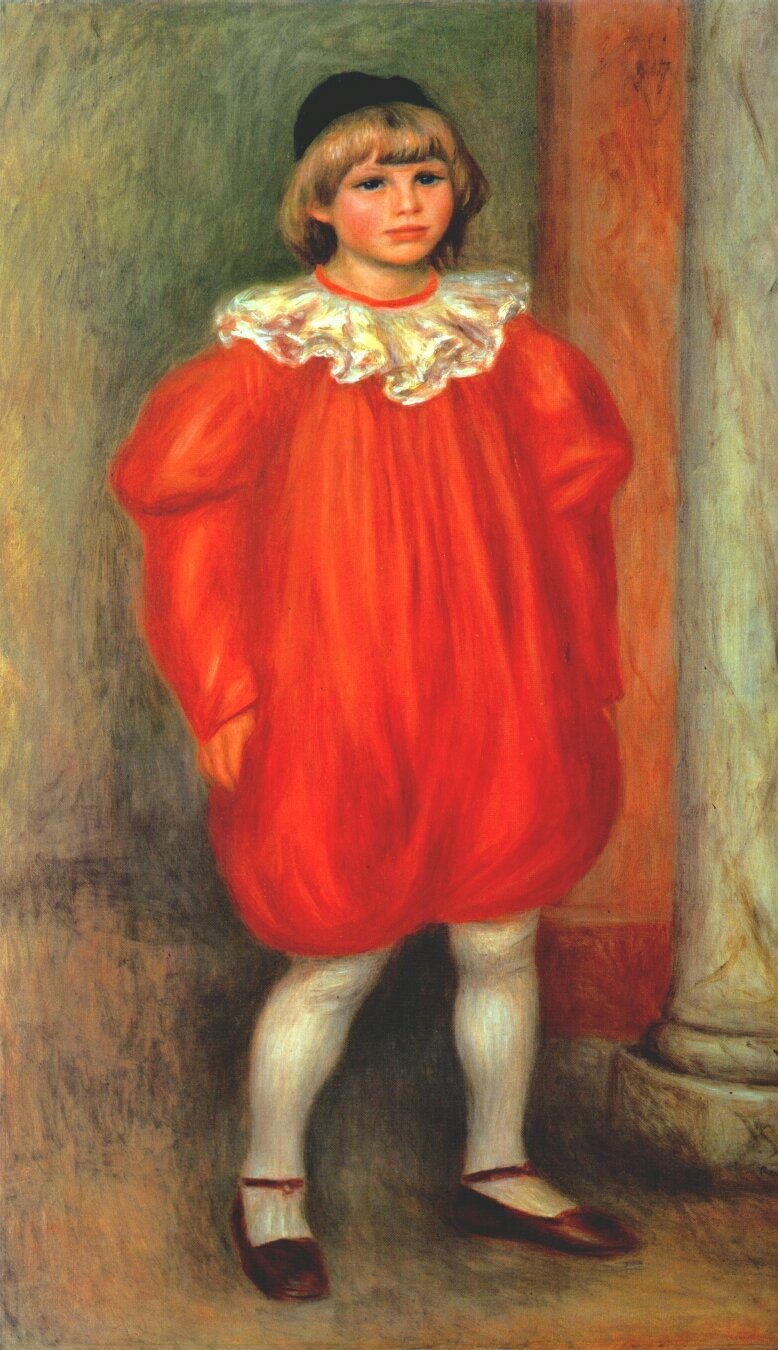 The clown. Claude Ranoir in clown costume 1909